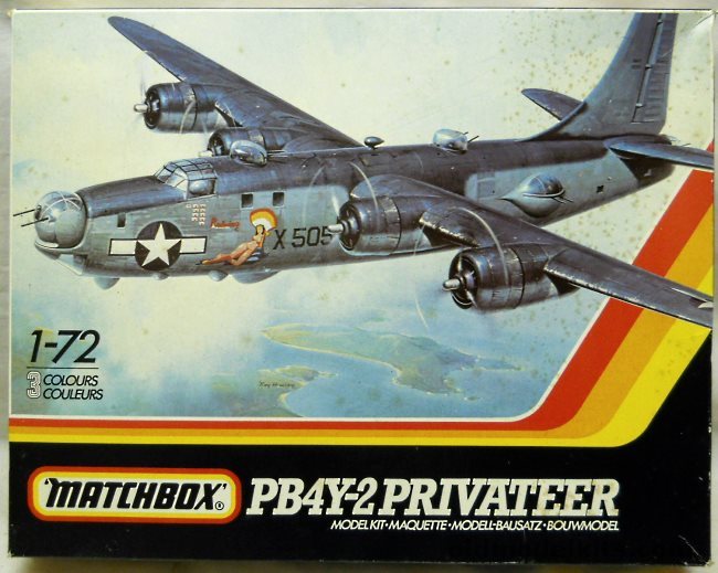 Matchbox 1/72 RY3 C.Mk.IX / PB4Y-2 / P4Y-2 Privateer Liberator - US Navy 'Redwing' Nose Art Palawan Philippines May 1945 / French Navy P4Y-2 Bizerte Tunisia April 1958 /  RCAF Canadian R3Y 'Rockcliffe Ice Wagon' 1948 - (PB4Y2), PK-606 plastic model kit